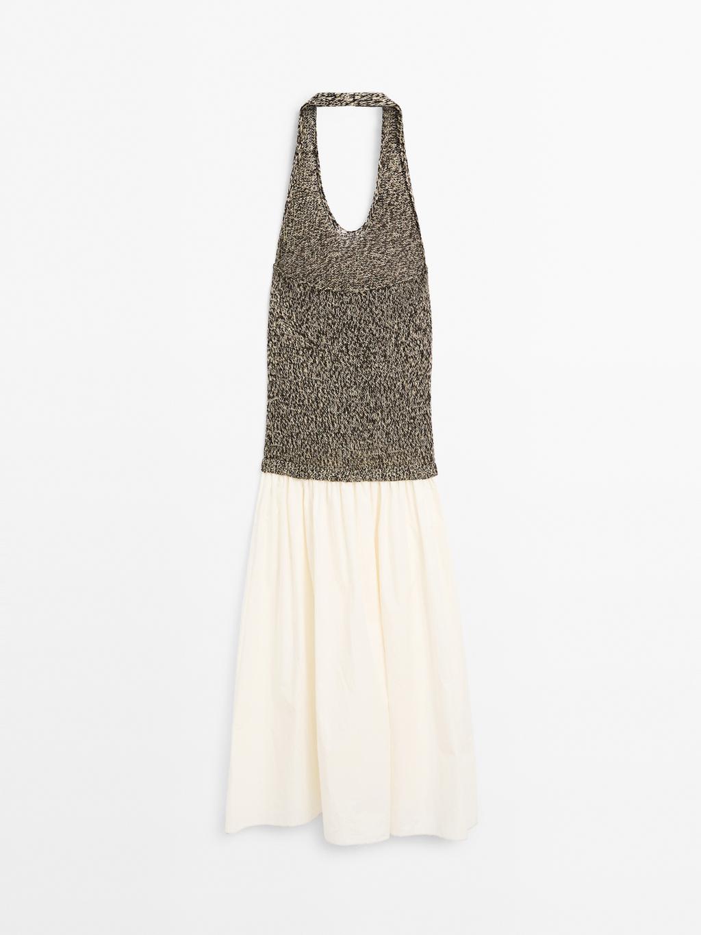 Long contrast dress - STUDIO