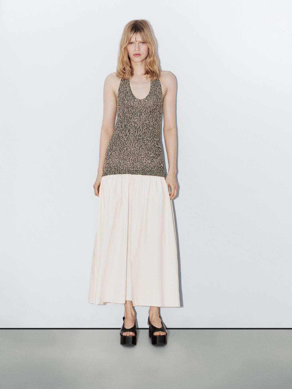 Long contrast dress - STUDIO