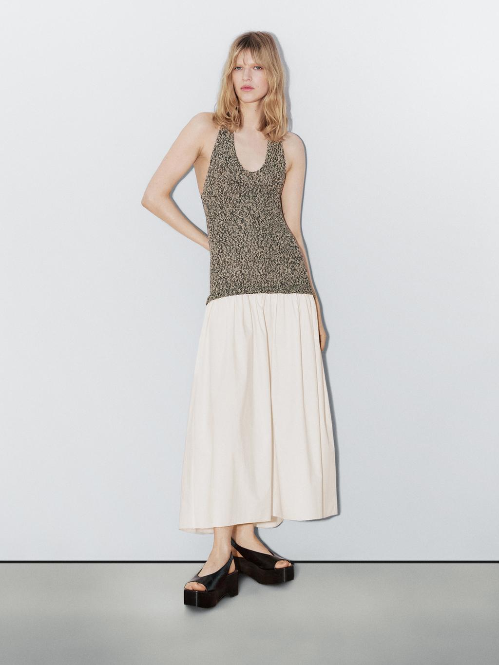 Long contrast dress - STUDIO