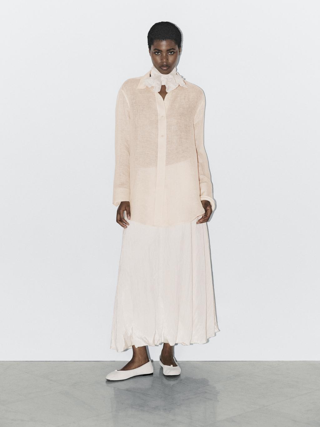 Long 100% linen shirt - STUDIO