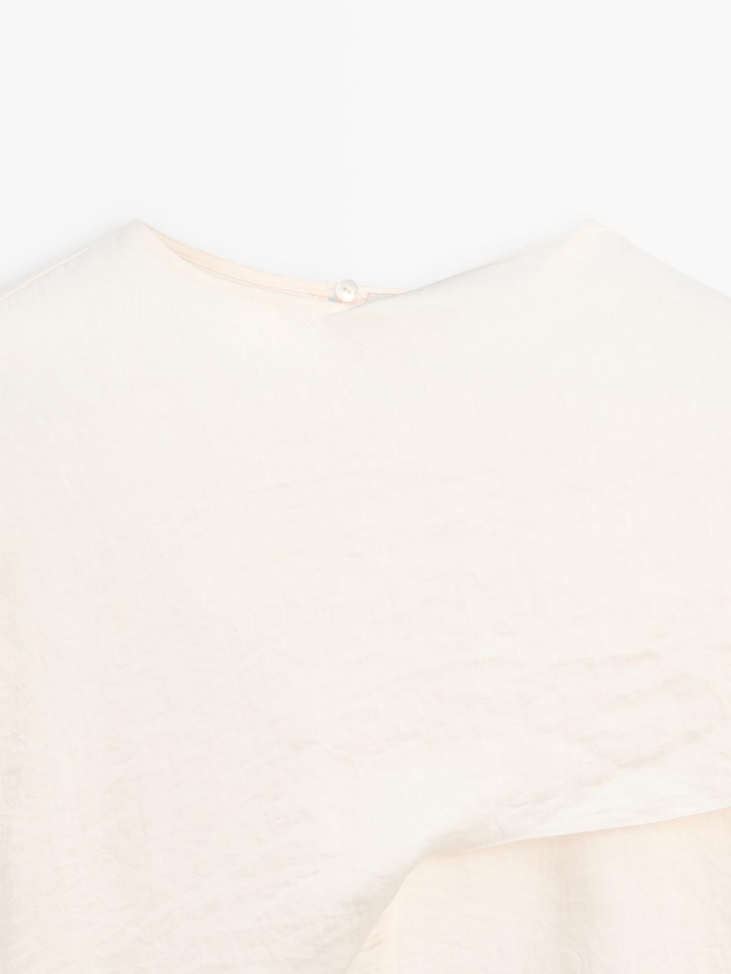 Flowing satin blouse with wraparound collar - STUDIO