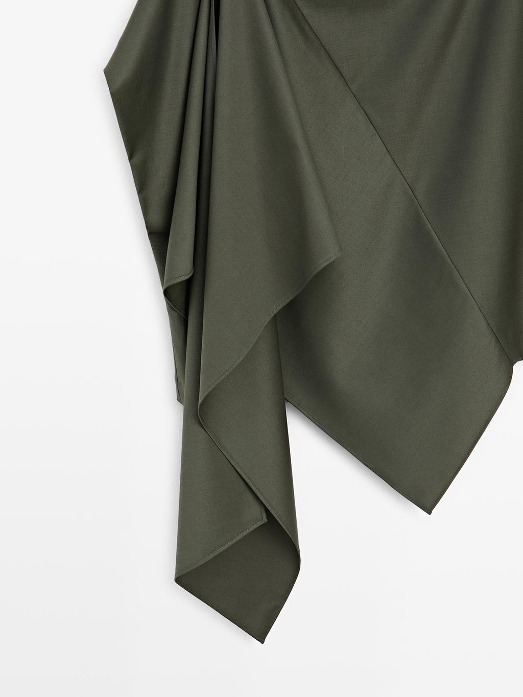 Asymmetric wool blend blouse - Studio