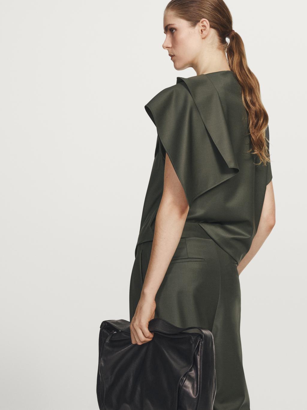 Asymmetric wool blend blouse - Studio