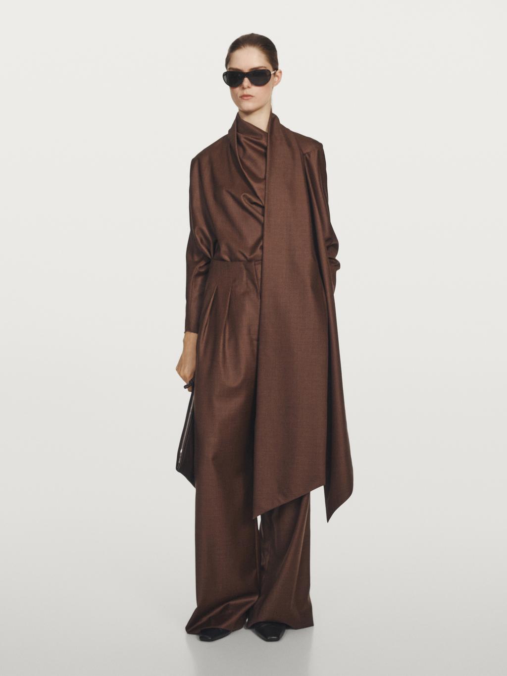 100% wool voluminous neck blouse - STUDIO