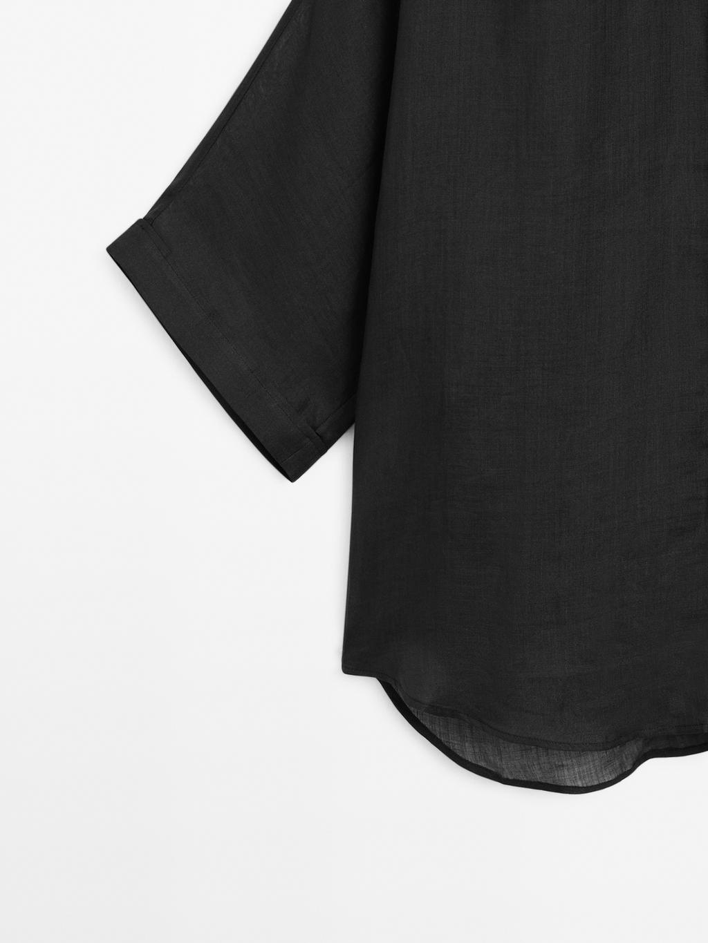 100% ramie batwing sleeve shirt - STUDIO