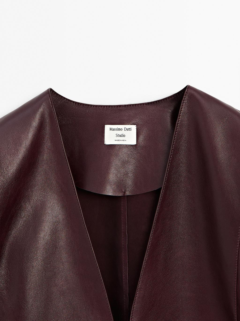 Nappa leather V-neck kimono - STUDIO