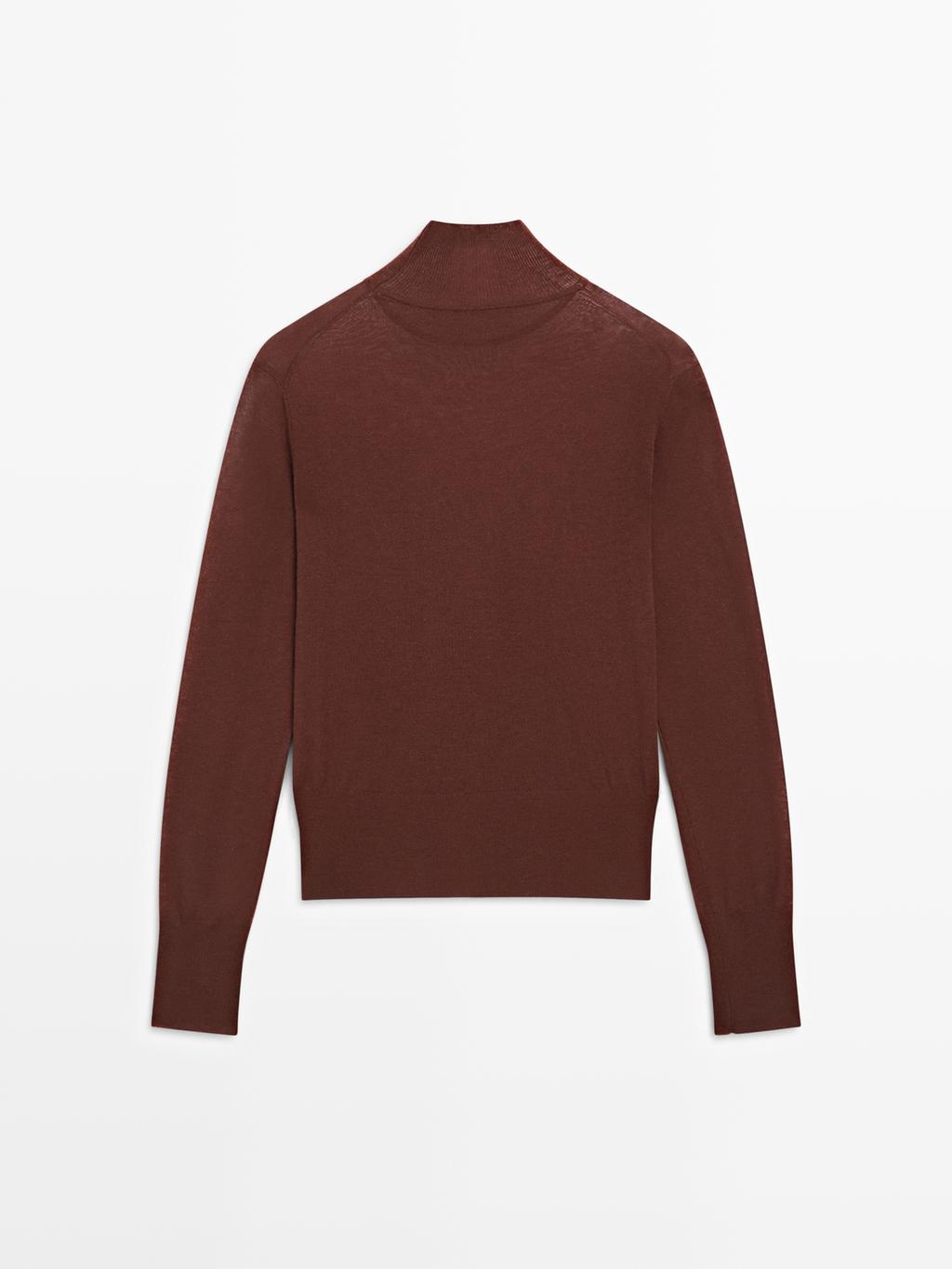 Knit 100% wool mock turtleneck sweater - STUDIO