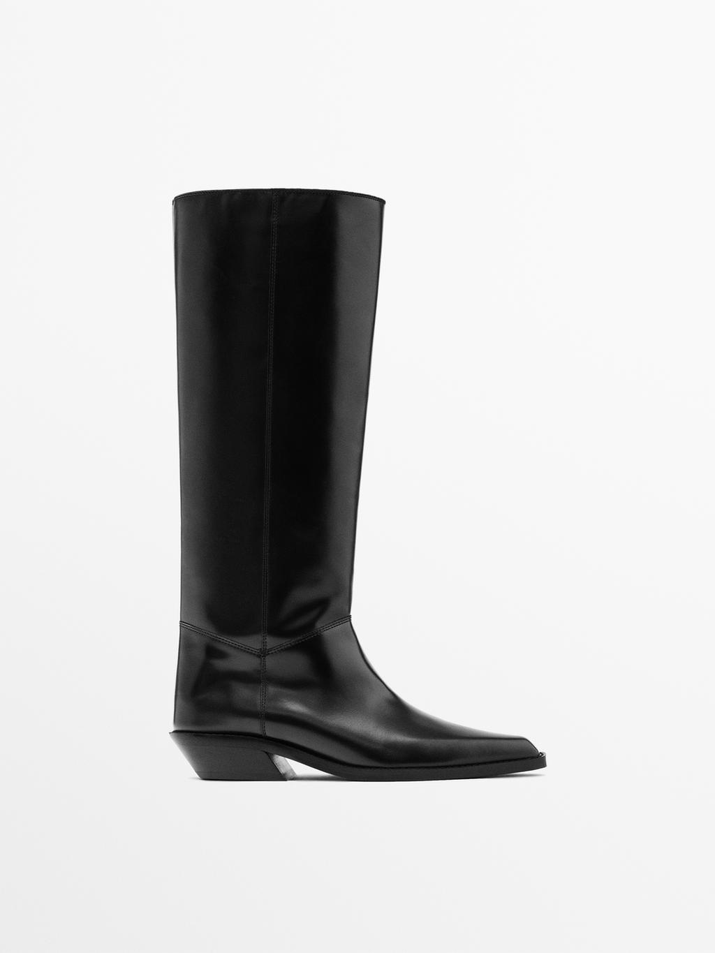 Leather cowboy boots