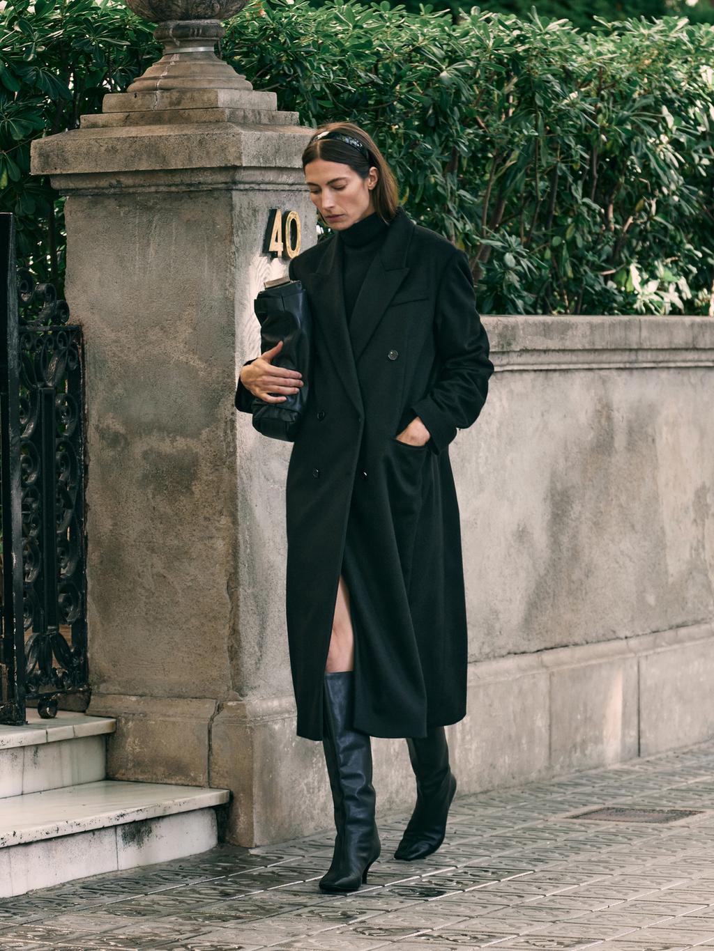 Leather stiletto heel boots