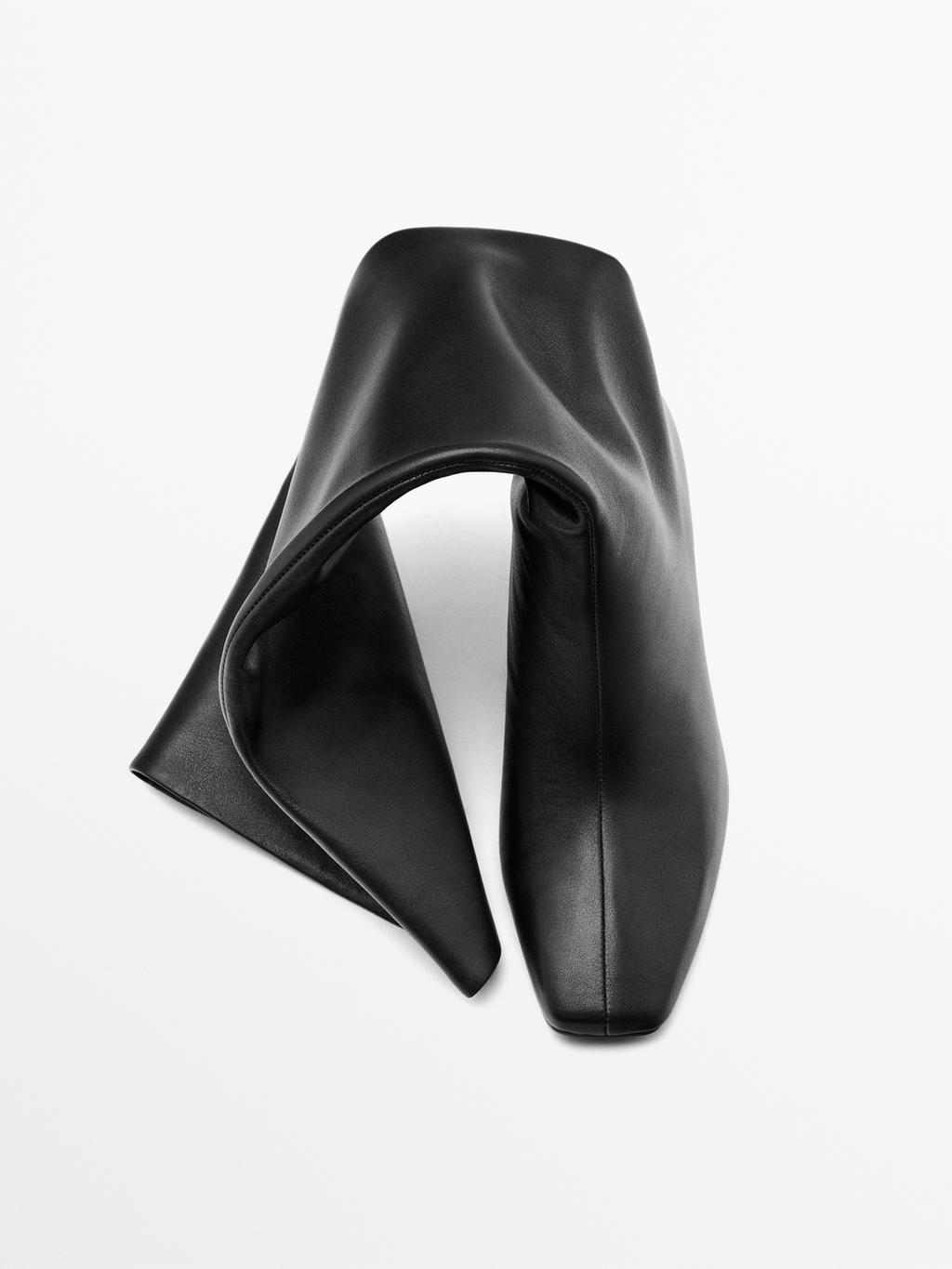 Leather stiletto heel boots