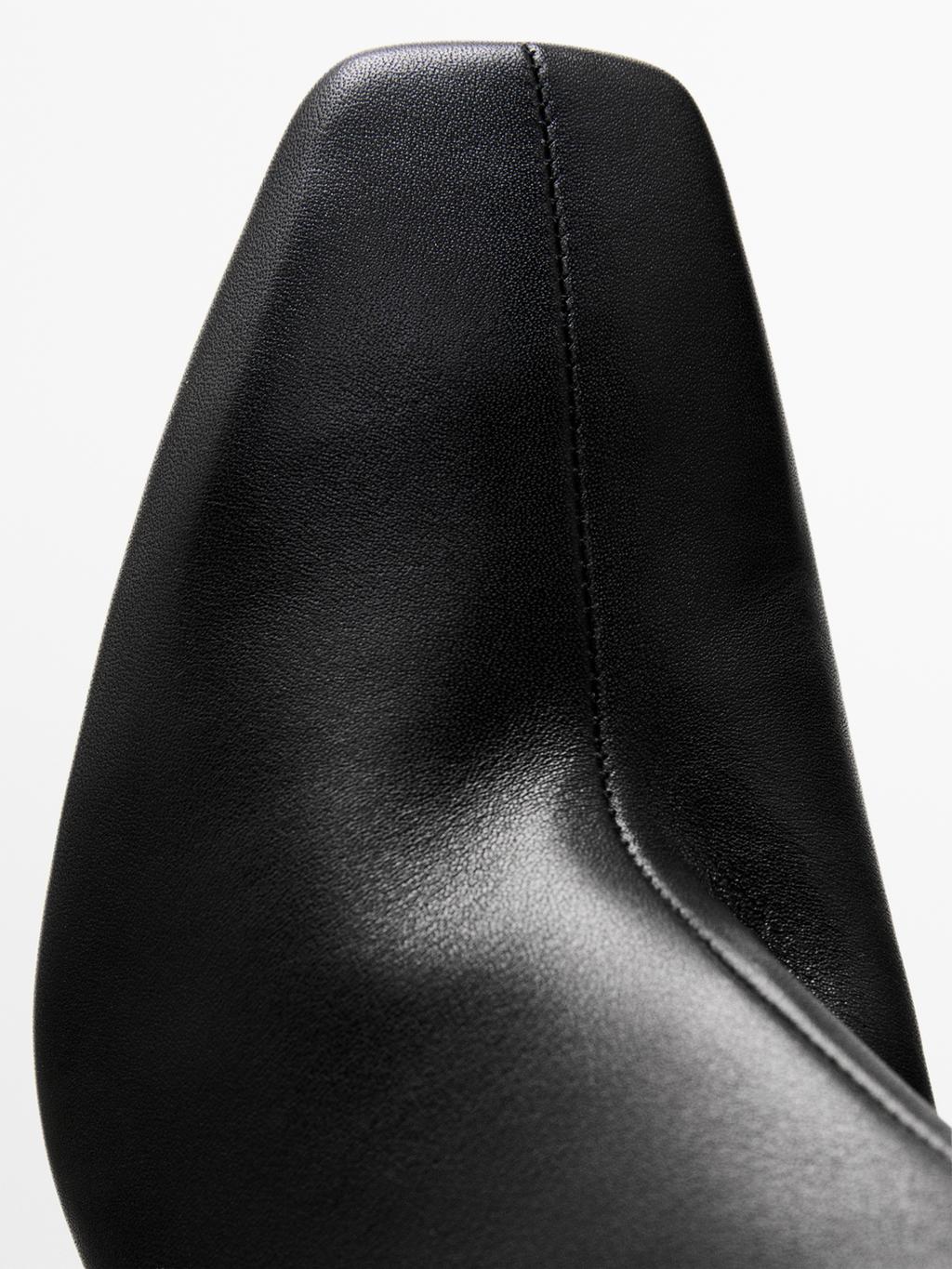 Leather stiletto heel boots