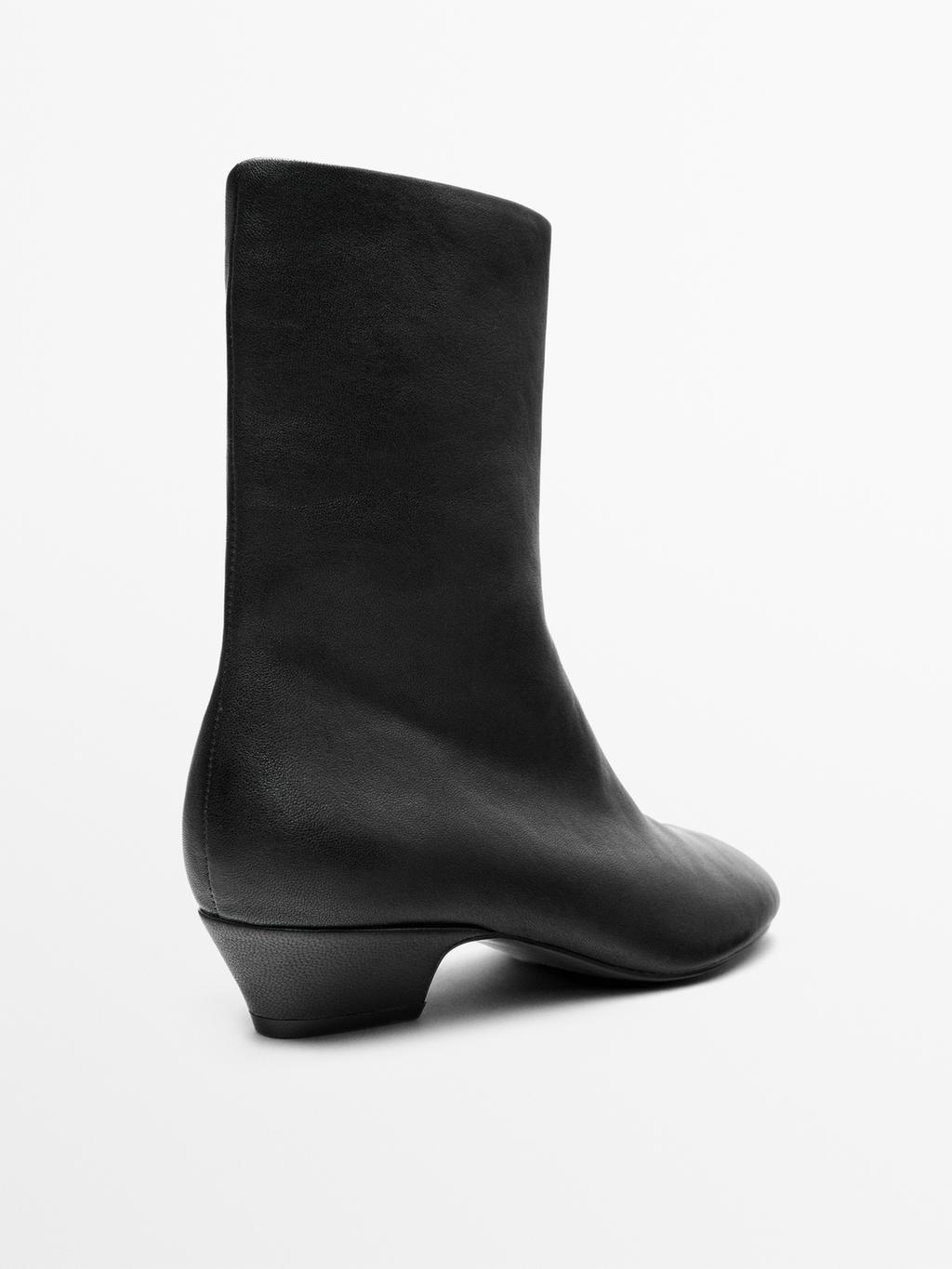 Leather heeled ankle boots