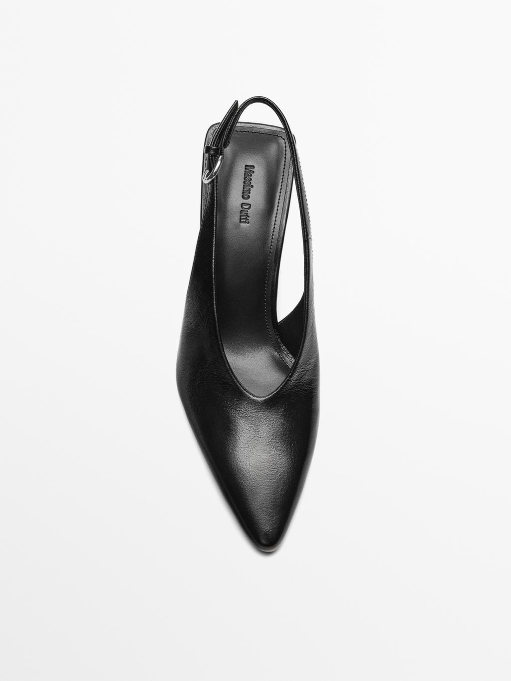 Leather high-heel shoes