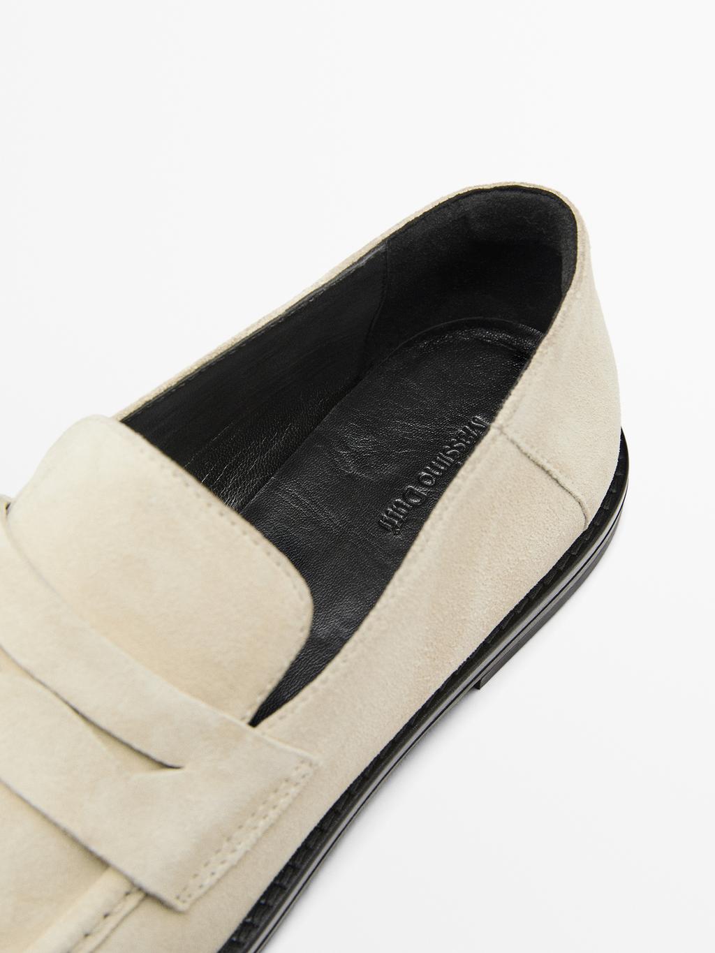 Split leather loafers