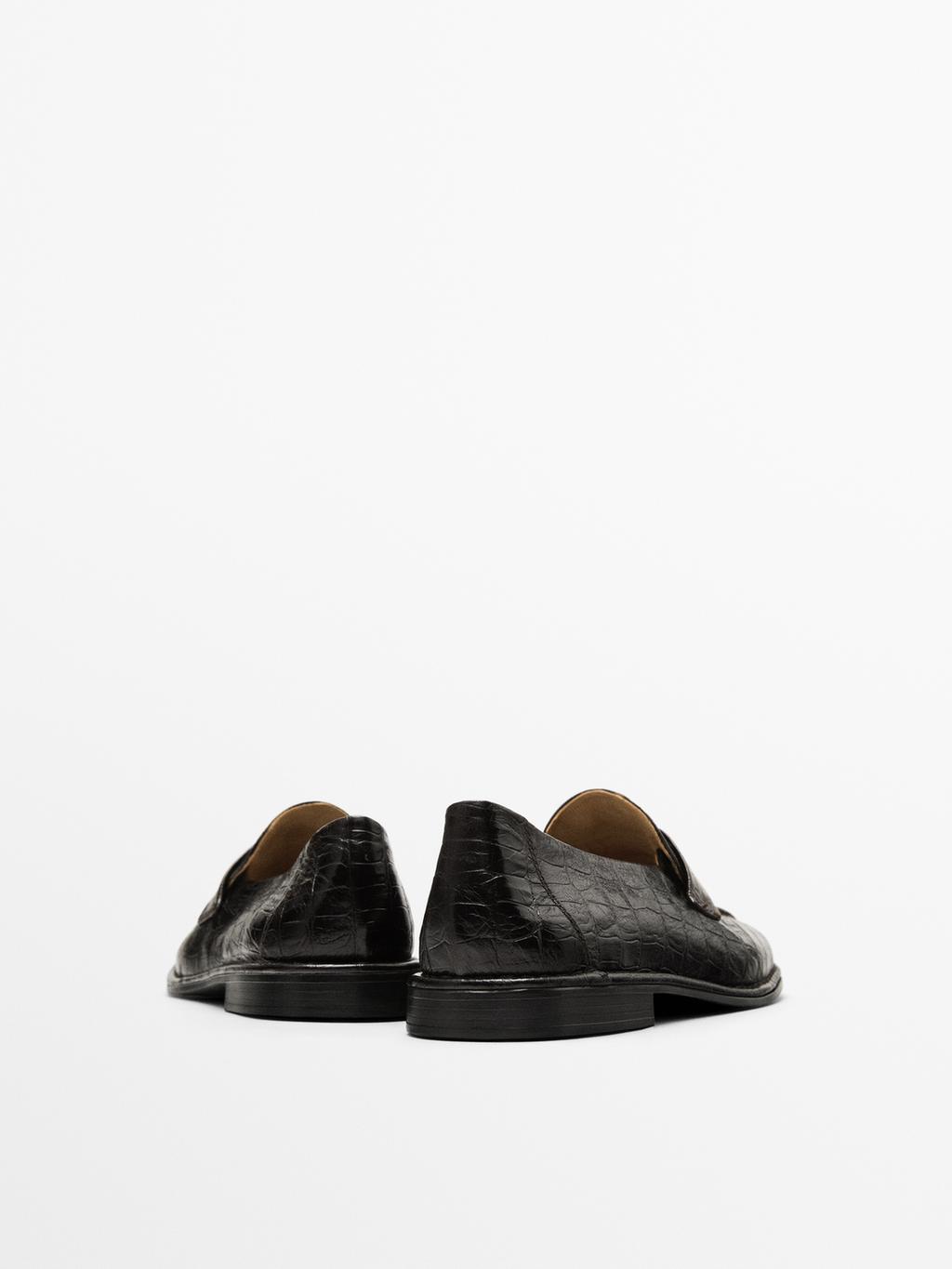Mock croc embossed loafers