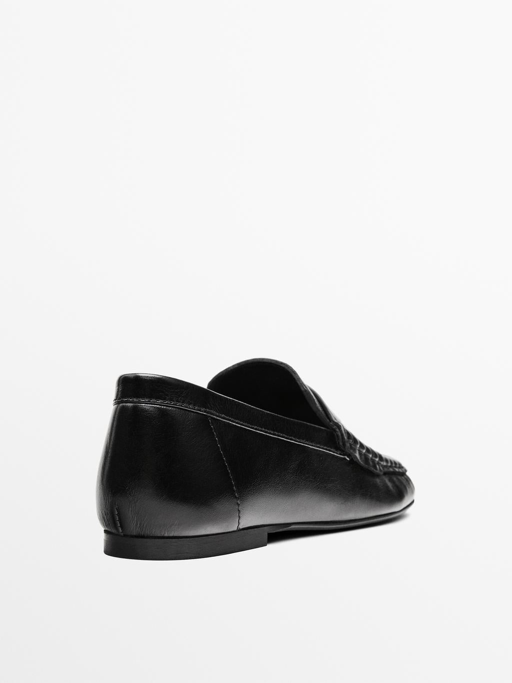 Leather loafers with penny strap