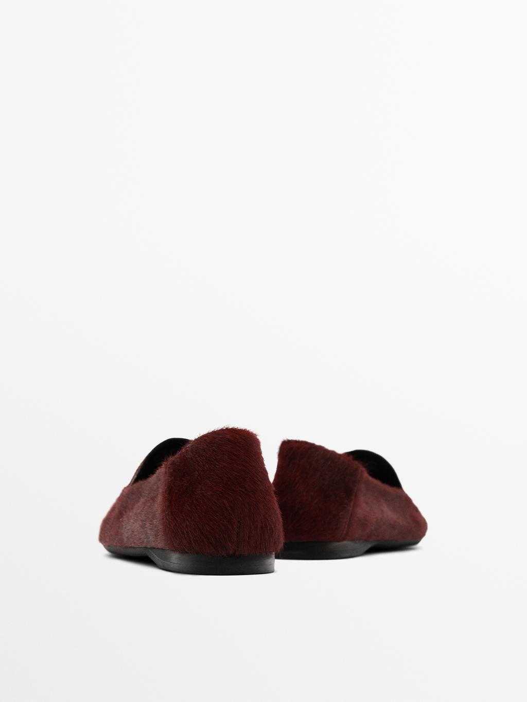 Hair on leather loafers