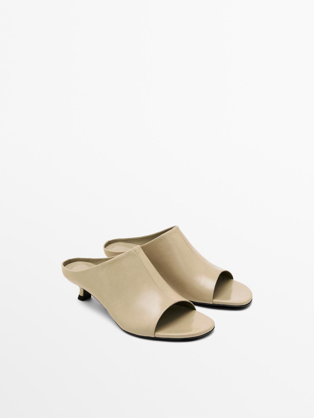 Soft leather high-heel sandals